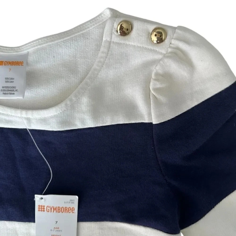 NWT Gymboree Dress Navy White Stripe Girls Size 7